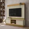 Painel Home Theater Siena Para Tv 75 Pol 2 Portas 184 cm Cumaru Opala Madetec