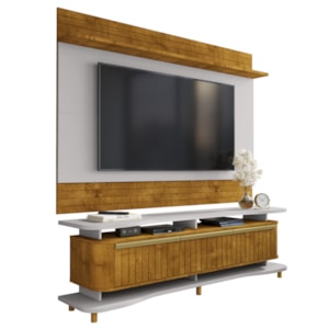 Painel Icarai E Rack Guarapari Tv 75 Pol 180 cm Naturalle Off White BECHARA