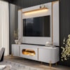 Painel Maresias E Rack Juquehy Tv 75 Pol 180 cm Off White Cinamomo BECHARA
