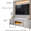 Painel Maresias E Rack Juquehy Tv 75 Pol 180 cm Off White Cinamomo BECHARA