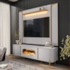 Painel Maresias E Rack Juquehy Tv 75 Pol 180 cm Off White Cinamomo BECHARA