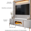 Painel Maresias E Rack Juquehy Tv 75 Pol 180 cm Off White Naturalle BECHARA
