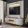 Painel Maresias E Rack Juquehy Tv 75 Pol 180 cm Off White Pistache BECHARA