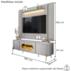 Painel Maresias E Rack Juquehy Tv 75 Pol 180 cm Off White Pistache BECHARA