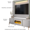 Painel Maresias E Rack Juquehy Tv 75 Pol 180 cm Off White Pistache BECHARA