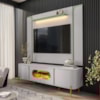 Painel Maresias E Rack Juquehy Tv 75 Pol 180 cm Off White Pistache BECHARA