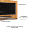 Painel Para Tv 55 Pol Ripado 134 cm Ripe Cedro Bali Dj Moveis