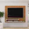 Painel Para Tv 55 Pol Ripado 134 cm Ripe Freijo Off White Dj Moveis