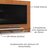 Painel Para Tv 55 Pol Ripado 134 cm Ripe Freijo Off White Dj Moveis