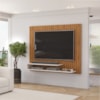 Painel Para Tv 55 Pol Ripado 134 cm Ripe Freijo Off White Dj Moveis