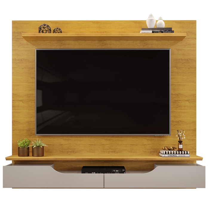 Painel Para Tv 60 Pol 2 Portas 160 cm Levi Cedro Bali Dj Moveis