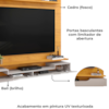 Painel Para Tv 60 Pol 2 Portas 160 cm Levi Cedro Bali Dj Moveis