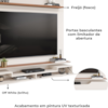 Painel Para Tv 60 Pol 2 Portas 160 cm Levi Off White Freijo Dj Moveis