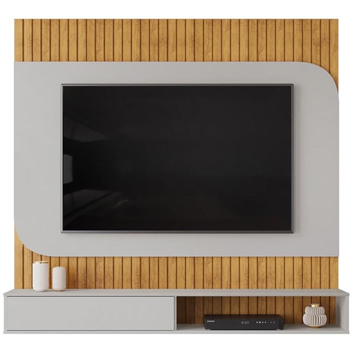 Painel Para Tv 65 Pol 1 Porta 150 cm Tom Cedro Bali Dj Moveis