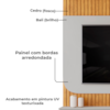 Painel Para Tv 65 Pol 1 Porta 150 cm Tom Cedro Bali Dj Moveis