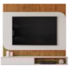 Painel Para Tv 65 Pol 1 Porta 150 cm Tom Freijo Off White Dj Moveis