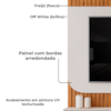 Painel Para Tv 65 Pol 1 Porta 150 cm Tom Freijo Off White Dj Moveis