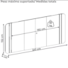 Painel Para Tv 75 Pol E Rack Bancada MDF Ariana Off White Dj Moveis