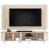 Painel Para Tv 75 Pol E Rack Bancada MDF Ariana Off White Dj Moveis