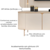 Painel Para Tv 75 Pol E Rack Bancada MDF Ariana Off White Dj Moveis