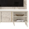 Painel Rack Bancada Tv 60 Pol 160 cm Cronos Calacata Off White MADETEC