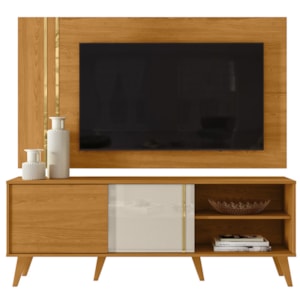 Painel Rack Bancada Tv 60 Pol 160 cm Cronos Cinamomo Off White MADETEC Painel Rack Bancada Tv 60 Pol 160 cm Cronos Cinamomo Off White MADETEC