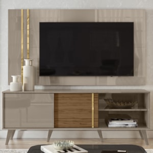Painel Rack Bancada Tv 60 Pol 160 cm Cronos Fend Naturale MADETEC