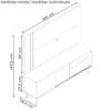 Painel Rack Bancada Tv 60 Pol 160 cm Cronos Fend Naturale MADETEC