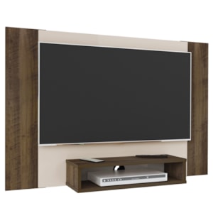 Painel Supenso Para TV 47 Pol 120 cm Pinho Ripado Off White ARLY