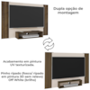 Painel Supenso Para TV 47 Pol 120 cm Pinho Ripado Off White ARLY