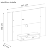 Painel Supenso Para TV 47 Pol 120 cm Pinho Ripado Off White ARLY