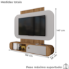 Painel Suspenso Organico Tv 55 Pol 156 cm Jurere Cinamomo Off White BECHARA