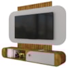 Painel Suspenso Organico Tv 55 Pol 156 cm Jurere Naturalle Off White BECHARA