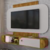 Painel Suspenso Organico Tv 55 Pol 156 cm Jurere Naturalle Off White BECHARA