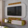 Painel Suspenso Organico Tv 55 Pol 156 cm Jurere Naturalle Off White BECHARA