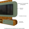 Painel Suspenso Organico Tv 55 Pol 156 cm Jurere Naturalle Pistache BECHARA