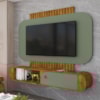 Painel Suspenso Organico Tv 55 Pol 156 cm Jurere Naturalle Pistache BECHARA