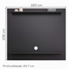 Painel Suspenso Para TV 50 Polegadas BP 120 cm Tessa Preto Eratto Moveis