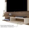 Painel Suspenso Para TV 55 Pol 135 cm Pinho Off White ARLY