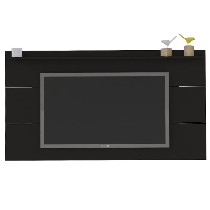 Painel Suspenso Para TV 60 Pol 1 Prateleira 180 cm Preto ARLY