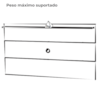 Painel Suspenso Para TV 60 Pol 1 Prateleira 180 cm Preto ARLY