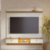 Painel Suspenso Para TV 60 Pol 160 cm Bali Com Led Off White Matte Freijo CLB