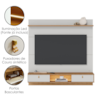 Painel Suspenso Para TV 60 Pol 160 cm Bali Com Led Off White Matte Freijo CLB