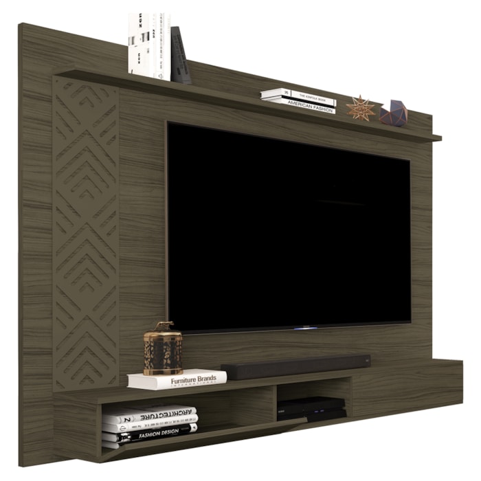 Painel Suspenso Para Tv 60 Pol Roma 2 Portas Castanho Decmade