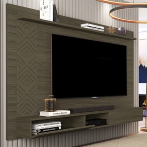 Painel Suspenso Para Tv 60 Pol Roma 2 Portas Castanho Decmade