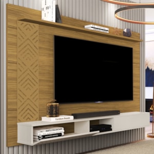 Painel Suspenso Para Tv 60 Pol Roma 2 Portas Nature Decmade