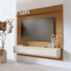 Painel Suspenso Para TV 65 Pol 180 cm Tahiti Com Led Freijo Off White Matte CLB