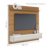 Painel Suspenso Para TV 65 Pol 180 cm Tahiti Com Led Freijo Off White Matte CLB