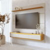 Painel Suspenso Para TV 65 Pol 180 cm Tahiti Com Led Off White Matte Naturale CLB