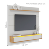 Painel Suspenso Para TV 65 Pol 180 cm Tahiti Com Led Off White Matte Naturale CLB
